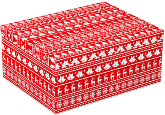 Weihnachtsfiguren Verpackungskarton Xmas Rote-Weiß 30.5x23x13.5cm Doroσημο 17159-8