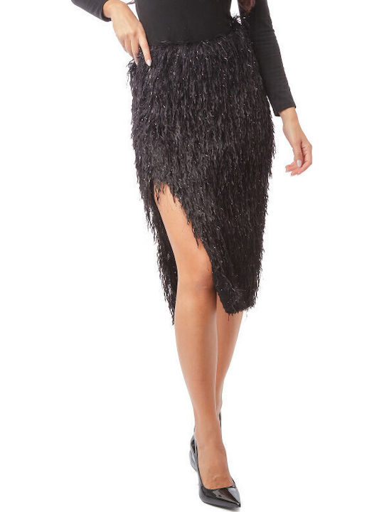Silia D High-waisted Midi Skirt Black