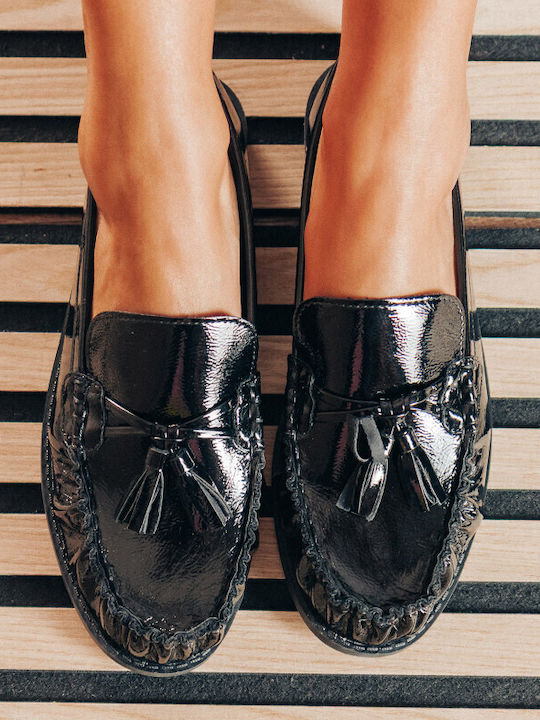 Λουστρίνι Γυναικεία Loafers σε Μαύρο Χρώμα