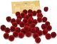 Pom Pom 15mm 10 Stück Monochrom Burgundisch
