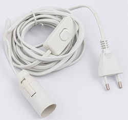 Cablu Alb Accesorii De Iluminat 340cm Dulie E14 Cu Comutator Și Priză Ip20