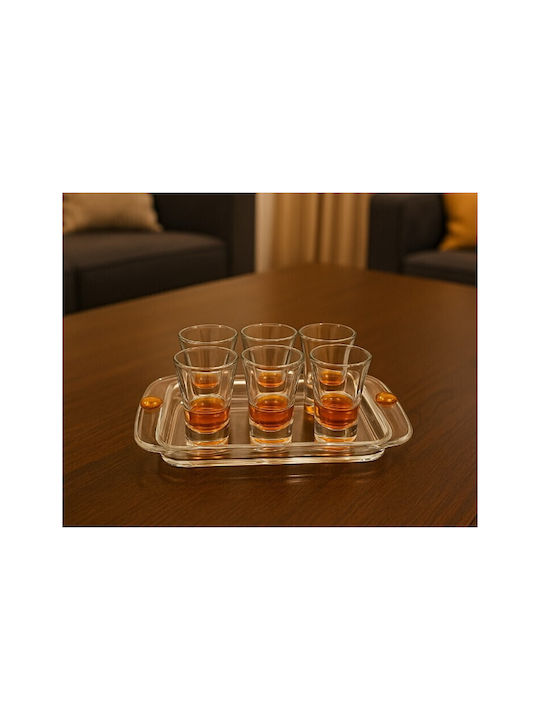 Galifas Set Gläser Likör/Ouzo aus Glas in Gelb Farbe 7Stück
