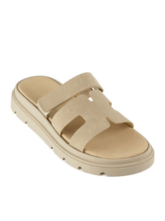 Silia D Δερμάτινα Γυναικεία Σανδάλια Flatforms ...
