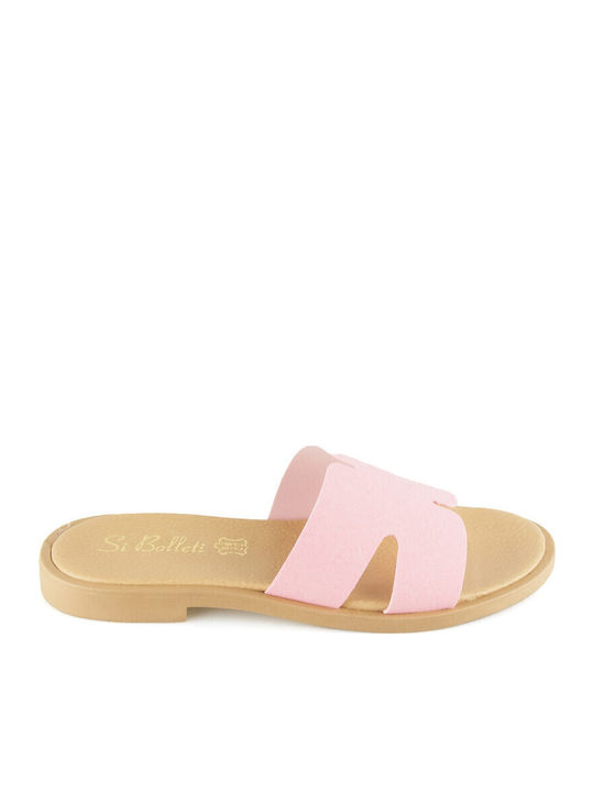 Silia D Leather Women's Flat Sandals in Pink Color