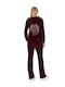 Sweatpants Set Velvet Burgundy