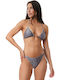 Set Bikini String Animal Print Grey