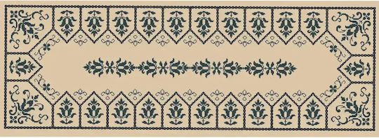 Stickerei Stempelbare Decke „Blumen Symmetrie“ 50cm x 130cm 1 Stück