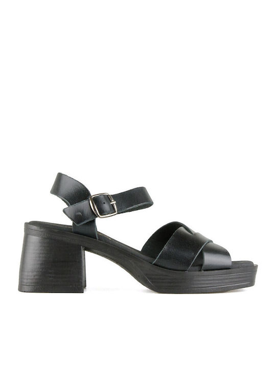 Leder Sandalen Schwarz