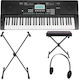 Startone Keyboard Hamaril with 61 Keys with Stand, Headphones and Stool Black Bundle