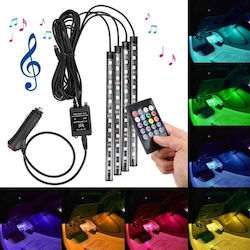 Lumina Led Rgb Car Interior Sound Sensor 4 Adhesive Strips 12 V Ir Remote Control Lumina Led Rgb Car Interior Sound Sensor 4 Adhesive Strips 12 V Ir Remote Control