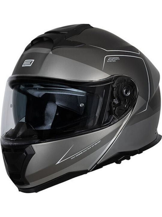 Origine Logic Privilege Matt Titanium Motorcycle Helmet Flip-Up ECE 22.06 with Sunvisor