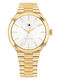 Tommy Hilfiger Γυναικείο Ρολόι 36mm Μπαταρίας με Χρυσό Μεταλλικό Μπρασελέ