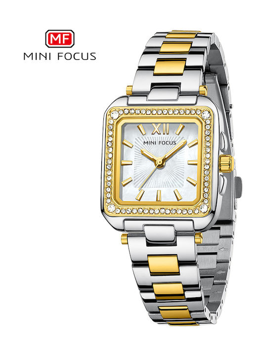 Mini Focus Damen Uhr mit Gold Metallarmband
