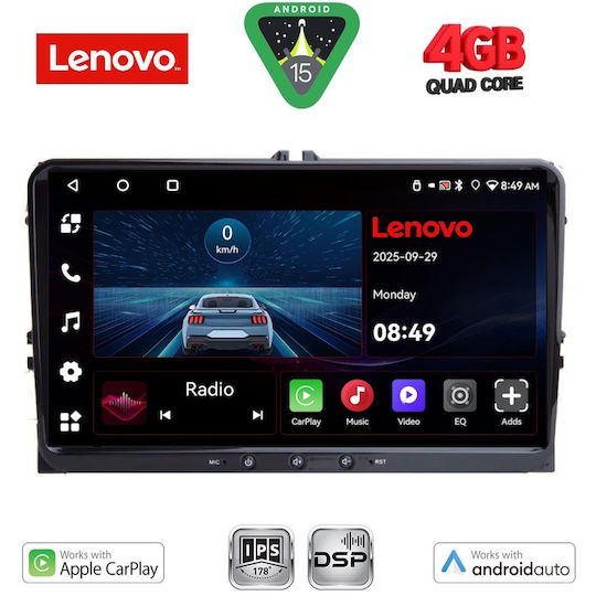 Lenovo Автомобилна Аудио Система за Seat Alhambra 2004-2016 (Bluetooth/USB/Вграден Wi-Fi/GPS/Apple CarPlay/Android Auto) с Touch Screen 9"