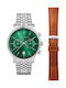 Trussardi T Inedito Men's Watch Chronograph Battery with Stainless Steel Bracelet Silver