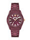 Versace Women's Watch with Burgundy Metal Bracelet