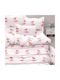 Borea Set Single Cotton Sheets Balletto Pink 160x250cm 3 Pieces