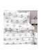 Borea Kids Sheets Set Single Cotton Pilot Light Blue 160x250cm 3 Pieces