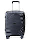 Nautica Large Travel Suitcase Hard Black with 4 Wheels Height 75cm
