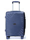 Nautica Medium Travel Suitcase Hard Blue with 4 Wheels Height 65cm
