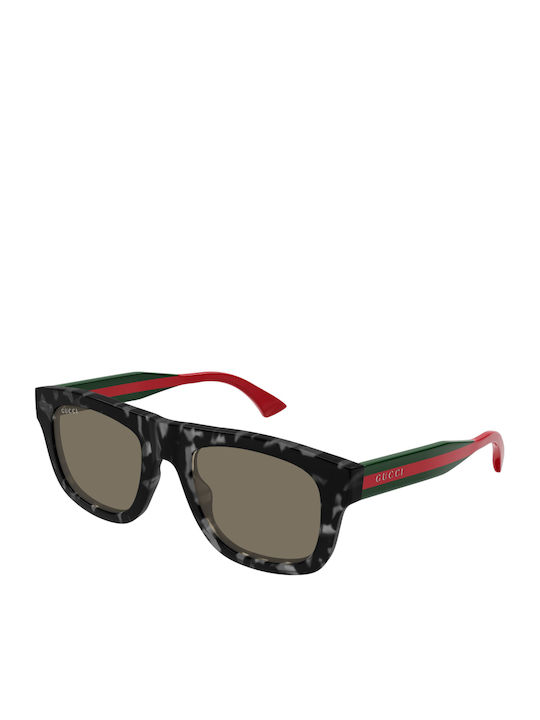 Gucci Unisex Ochelari de soare cu Maro Tortoise Cadru și Galben Lentilă