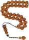Roloi Komboloi Graven Mastic Worry Beads with 33 Beads Honey 38cm