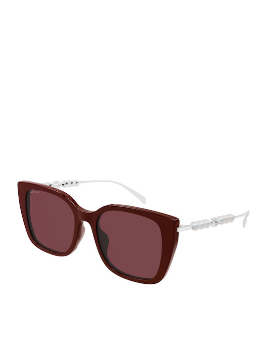 Gucci Feminini Ochelari de soare cu Burgundy Cadru și Burgundy Lentilă GG1971SA 004