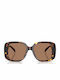 Tory Burch Damen Sonnenbrille mit Braun Schildkröte Kunststoff Gestell und Braun Linse TY7223U-198173