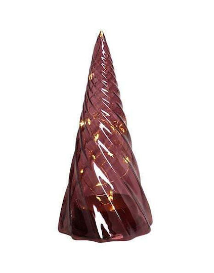 Weihnachtsdekorationen mit Bäumen Glas Burgundisch Mit LED-Lichtern Vilma Sirius 19cm