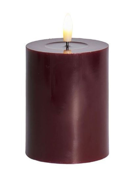 Sirius Christmas Burgundy Battery Candle 10x7.5cm