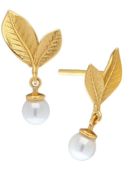 Arteon Earrings made of Silver Gold Plated with Pearls