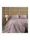White Fabric Sheet Sets Queen 230x250cm. Parisienne Pink 4pcs