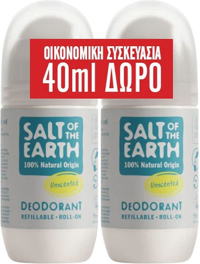 Salt of the Earth Salt Earth Vegan Deodorant Roll-On 2x75ml