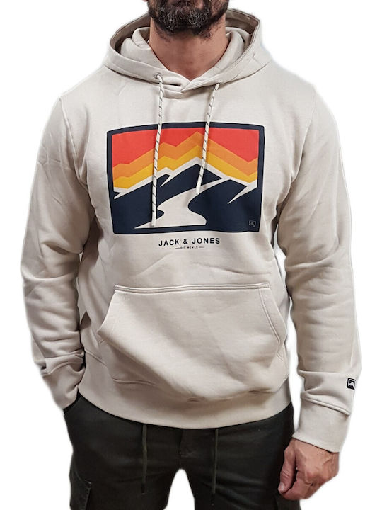 Jack & Jones Sweat Silver Lining, Ecru mit Kapuze