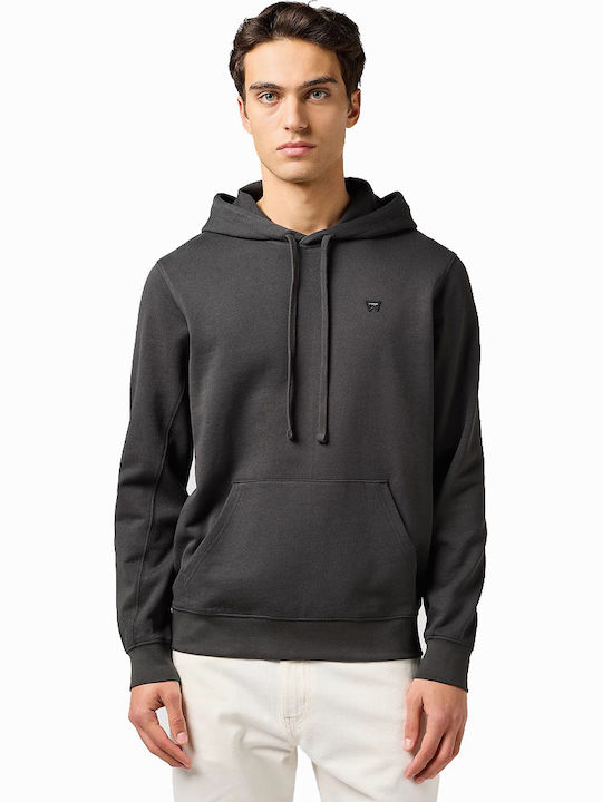 Sign Off Sweatshirt with Hood Faded Black