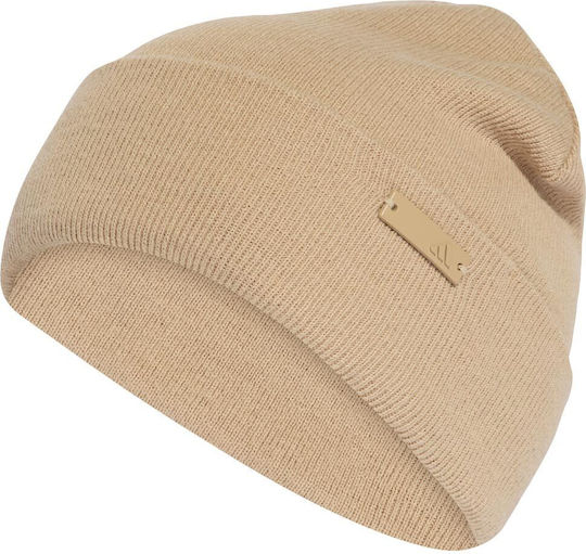 Tonal Beanie Beanie Knitted in Beige color