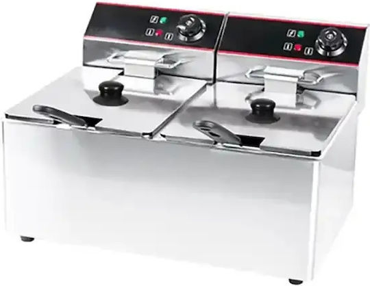 Galore Ηλεκτρική Φριτέζα Διπλή 3.2kW Χωρητικότητας 2x8lt 55x43x35cm