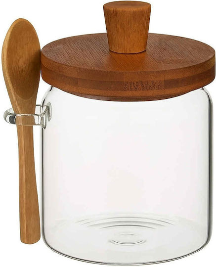 Zucker- und Kaffee-Vase mit Deckel Glas Braun 500ml