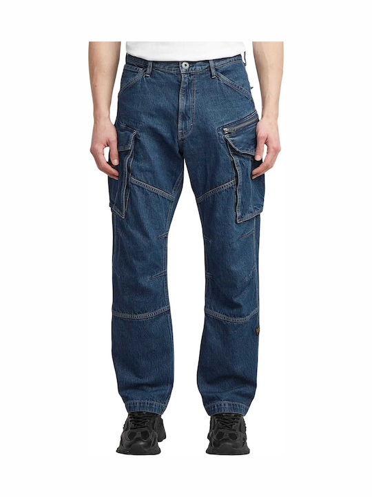 M Rovic 3d Men's Jeans Pants with Loose Fit Blue