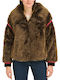 Women's Short Fur Brown-fuchsia
