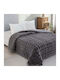 White Fabric Комбинирано одеяло с Пълнеж Microfiber Куинсайз 220x240бр Calme Dark Gray