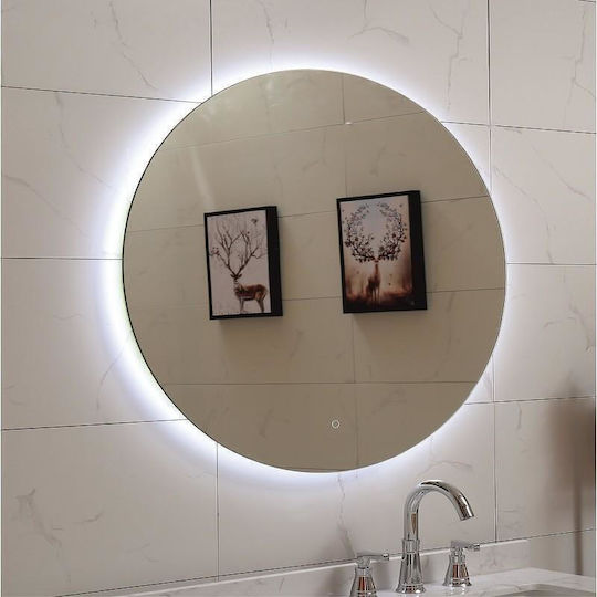 Inter Ceramic Στρογγυλός Καθρέπτης Μπάνιου Led Αφής 60x60cm