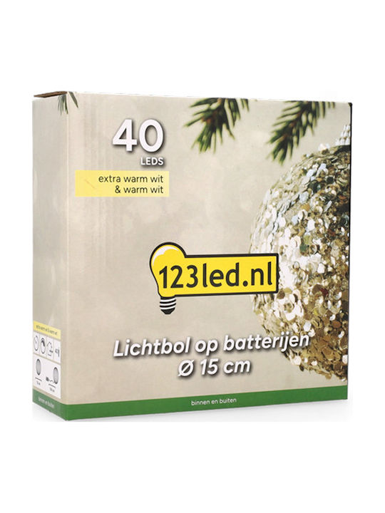Lampă de Crăciun 123led pe Baterii Extra Cald și Alb Cald 40 Leduri 15cm Negru