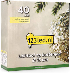 Lampă de Crăciun 123led pe Baterii Extra Cald și Alb Cald 40 Leduri 15cm Negru