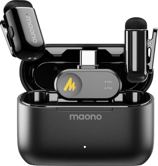 Maono WM622 PC2 Set Drahtlos Mikrofon Πέτου, Clip On Journalistisch