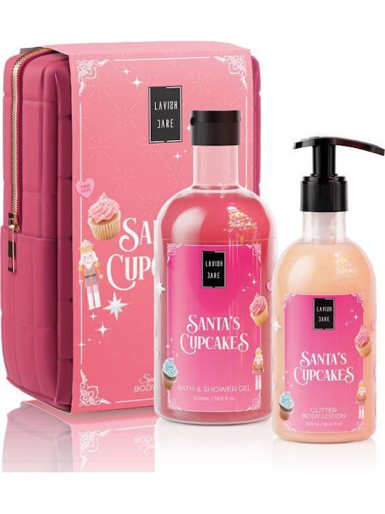 Lavish Care Santa's Cupcakes Skin Care Set for Moisturizing & Body Cleaning 2 Pieces