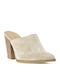 Suede Mules with High Heel in Brown Color