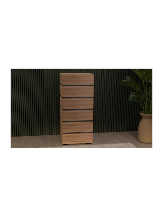 Συρταριέρα Κρεβατοκάμαρας Venus Walnut 60x45x45cm