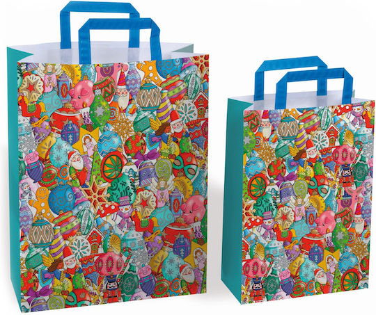 Disegno Paper Christmas Bag for Gift Green 32cm.