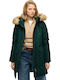 'everest' Μακρύ Γυναικείο Puffer Μπουφάν για Χειμώνα Enamel Green
